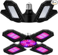 2Pack 500W Deformable Plant Light E27/E26 LED Greenhouse Hydroponic Luminaires 90-260V Indoor Plant Lamps 4 Adjustable Panels Red-Blue Spectrum for Succulent Cactus Cultivation Growth Box Fill Lights