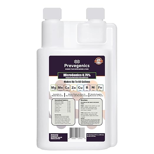 MicroGenics 0.75% | 32 fl. oz. | Contains .75% Magnesium .75% Manganese .75% Zinc .75% Copper .75% Boron .75% Nickel and .75% Iron | Liquid Fertilizer | Makes up to 60 Gallons