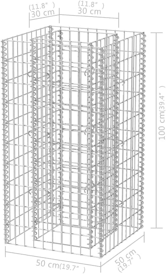 SKM Gabion Raised Bed Steel 19.7x19.7x39.4