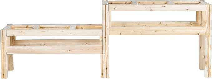 Greenes Fence Two-Tiers Six Bucket Elevated Cedar Wood Garden Frame 84 in. x 16 in. x 30 in. - Made in USA with North American Cedar