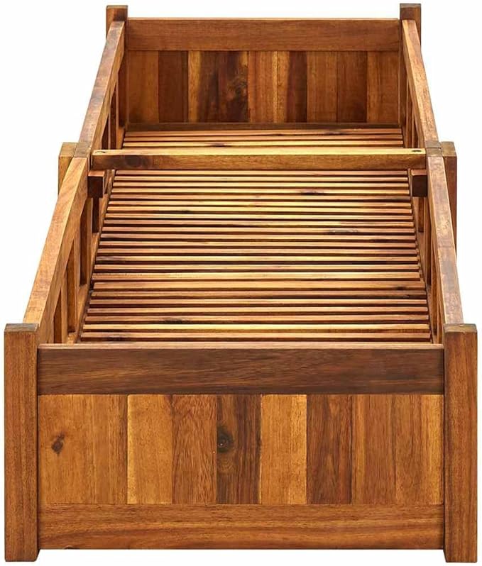 Garden Raised Bed Acacia Wood 78.7x19.7x9.8 Raised Garden Bed for Outdoor Plants Flower Boxes Outdoor Vegetable Garden Bed Raised Planter Durable Acacia Wood Garden Box for Patio and Deck