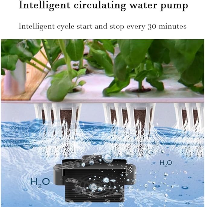 Hydroponics Growing System Kit with Universal Wheel Hydroponics Tower with Grow Light Auto Circulating Water System Adjustable Lamp Height for Fruits Vegetables