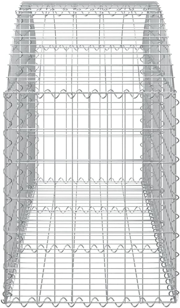 Gabion Basket Silver Galvanized Iron 59.1 x 19.7 x 31.5 in Rectangular Outdoor Garden Wall Planter Box for Landscaping Durable Weather-Resistant Raised Garden Bed