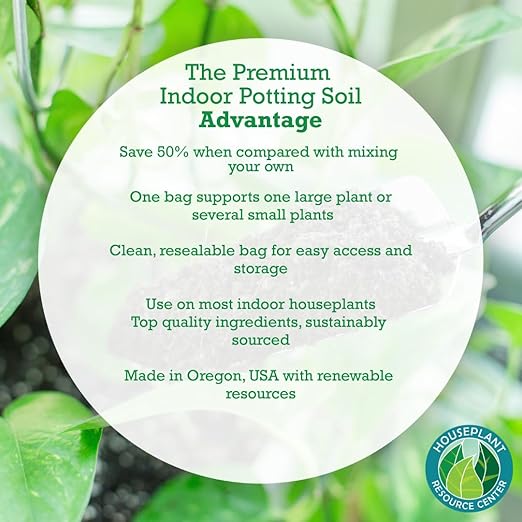 Organic Indoor Plant Soil – Enhanced Drainage &amp Optimal Nutrient Content for Healthy Roots &amp Fast Growth | Made in USA | Large 7.5L Bag