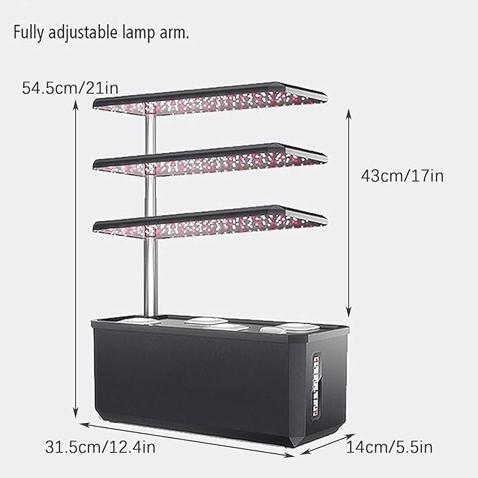 Hydroponics Growing System 6 Pods Hydroponics Growing System Indoor Garden with LED Grow LightHeight Adjustable and Automatic Timer for Fruits Vegetables