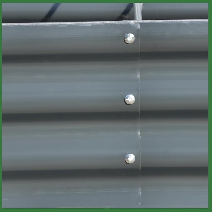 6x3x2Ft 269 Gallons Outdoor Metal Raised Garden Bed Flower Box Gray for Outdoor Vegetables Flowers Herbs Planting