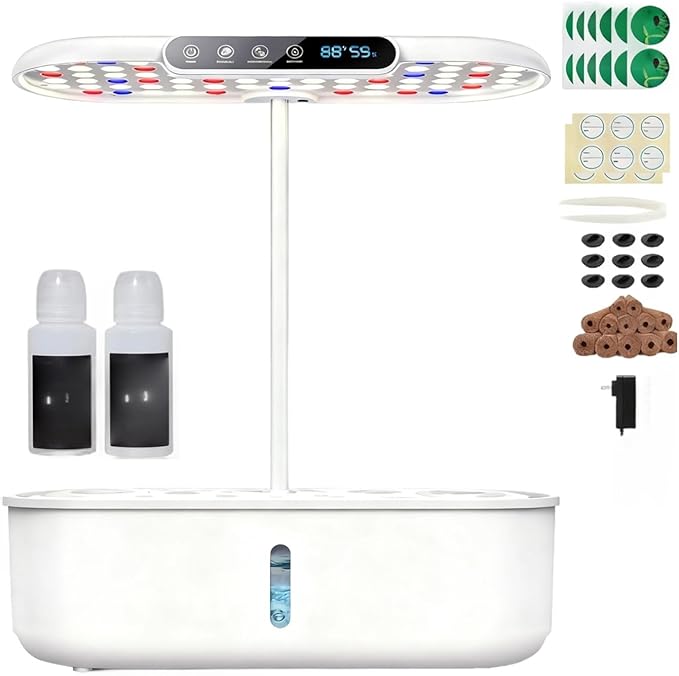 Hydroponic Growing System Kit Led Light 9 Pods Ab Fertilizer 37 X 12.5 X 70 Cm