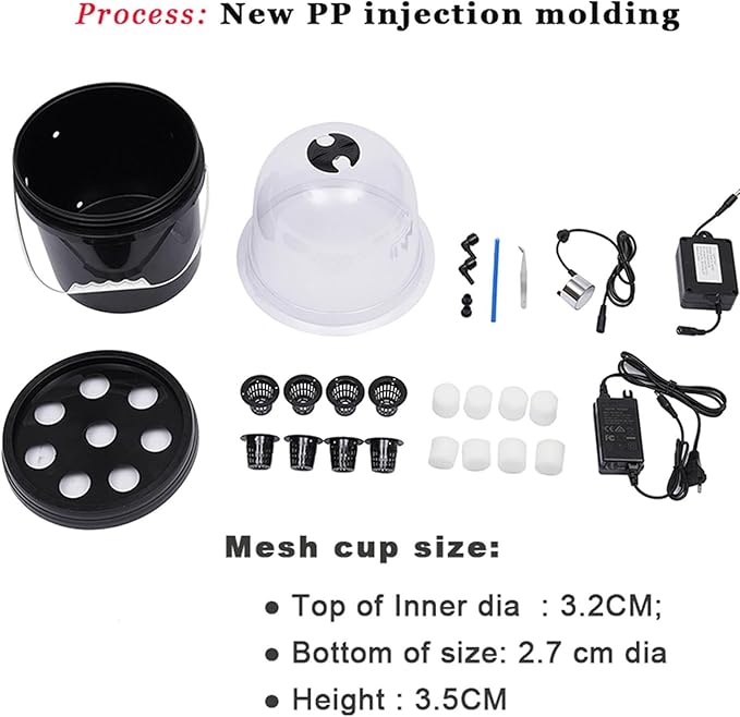 Hydroponic Seedling System Kit 8-Hole 5L Sprayer Seedling Box with Dome Lid Indoor and Outdoor Hydroponics Equipment for Garden Vegetables