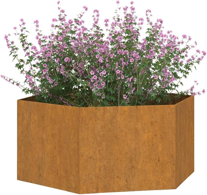 Planter RustyGardening AccessoriesModern DesignBackyard Raised BedsPatio Raised BedsHerb PlantersFreestanding Plantersfor BalconiesDecksPatiosVerandas35.4x35.4x17.7 Corten Steel