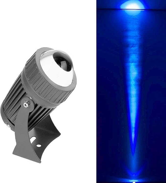 LED Beam Spotlight 10W IP65 Narrow Beam Floodlights Waterproof RGB with Remote Control Rotation Spotlight Adjustable Angle Up Lights(Blue24V)