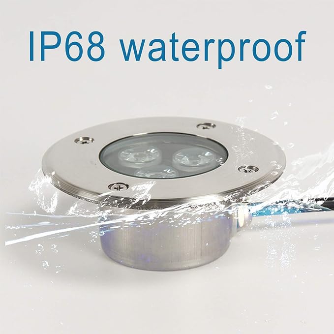 Ground LED Landscape Lights - 12/24VOutdoor Buried Lights 3W Outdoor Recessed Spot Light IP67 Water Proof utdoor Floor Lamp Round Ground Landscape Light(Green Light12V)