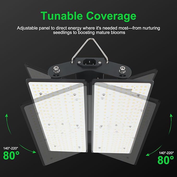 MELONFARM 100W LED Plant Grow Light Meets Plant Growth Requirements Multi-Angle Adjustable Hanging Design Suitable for Various Growing scenarios