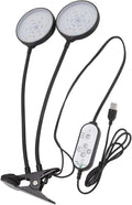 LED Plant Grow Light Dual Growing Lamp 5 Dimmable Levels Clip on Base 360 Degree USB Powered with Timer for Indoor