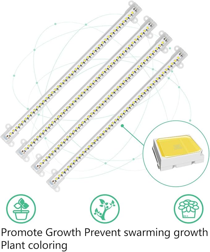 Plant Grow Light 4 Heads USB Plug Dimmable Timer Function Full Spectrum LED Grow Light for Indoor Home Succulent (Sun Light 4000K 168LEDs)