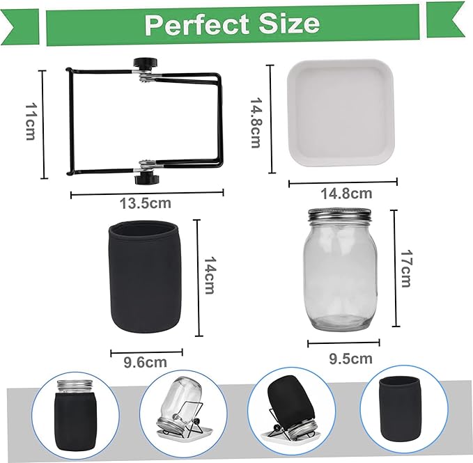 Sprouting Jar Kit Complete Seed Sprouting Jar Kit with Stainless Steel Stand &amp Drip Tray Easy Home Sprout for Microgreens Beans Broccoli