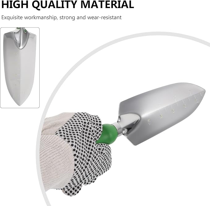 Lurrose 11pcs Garden Planting Tools Set with Stainless Steel Shovel and Rake Plastic Handle Weeding Kit for Outdoor Vegetable and Flower Gardening Home Use Hand Tool Set