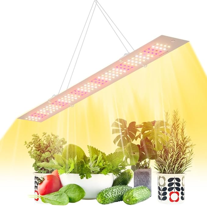 200W Full Spectrum LED Plant Grow Light Covers All Light Wavelengths Needed for Plants Natural Growth to Boost Photosynthesis Ideal for Indoor Herb Gardens Potted Vegetables AC 100-277V with US Plug