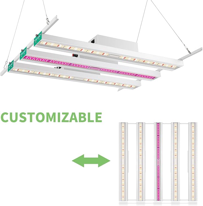 DIY-90 LED Grow Lights for Indoor Plants Full Spectrum 600W 1000W 2000W Daisy-Chain Dimmable Growing Lamps for Seed Starting Veg and Flower (Whtie)