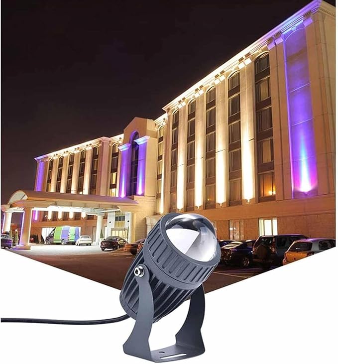 LED Outdoor Landscape Lights - Spotlight Led Beam Light IP66 Waterproof Adjustable Angle Long Distance Projection Light for Hotel Villa Courtyard Facade Wall Wash Lighting(Purple)