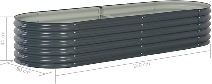 Garden Raised Bed Galvanized Steel Planter Large Durable 94.5x31.5x17.3 in for Outdoor Gardening Balcony Patio