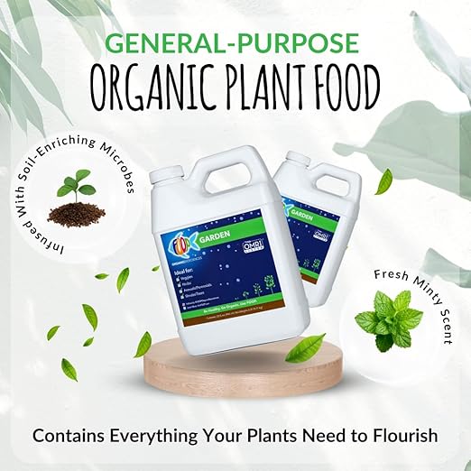 FOOP Garden - Organic Liquid Plant Food Made from Fish Manure (with Fresh Minty Scent) | Fish Fertilizer Alternative Perfect for Veggies Herbs FlowersTreesShrubs | Kid&ampPet Friendly (32oz 2 Pa