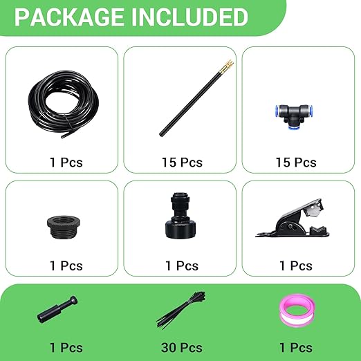 49.21FT Drip Irrigation System 360° Adjustable Sprinkler Irrigation Kit Plant Mister System for Garden Watering