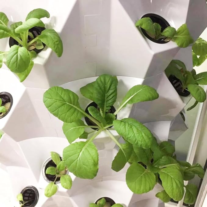 48/64/80Holes Hydroponics TowerHydroponic Growing Hydroponic Vertical Tower Self-Watering Growing for Herbs Fruits and Vegetables with Water Pump Adapter Net Pots6Floors