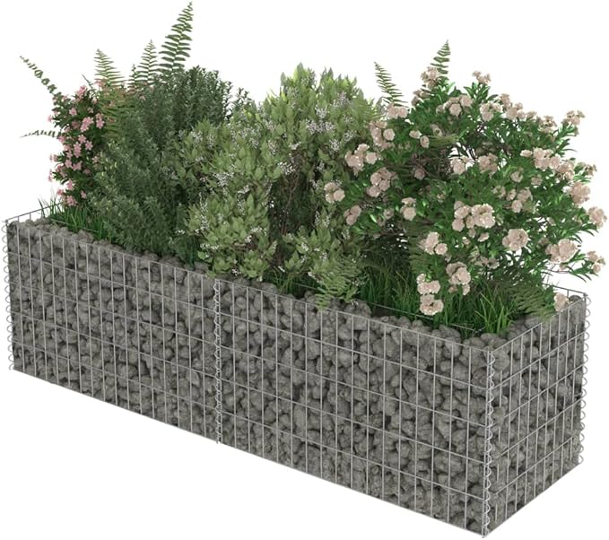 YAFF Gabion Raised Bed-HexagonalOutdoor Landscape for GardenBackyardPatioBalcony70.9x19.7x19.7