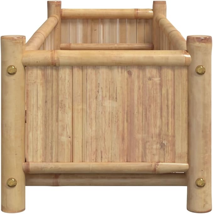 Planter Raised Garden Bed Planter Boxes Outdoor Garden Boxes Suitable for Backyard Restaurants Flowers Patios 39.4x11.8x9.8 Bamboo