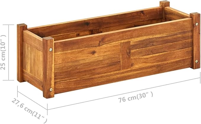 Garden Raised Bed Outdoor Wooden Planter Box 29.9 x 10.9 x 9.8 Vine Plants Vegetables Climbing for Garden Patio Balcony Backyard and Outdoors - Acacia Wood