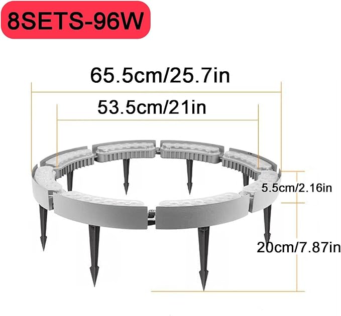 Aluminium Trees Floodlights IP65 Weatherproofwith Ground Plugfor Courtyards(Red Light8SETS)