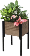 Everbloom Modular Elevated Wood Plastic Composite Planter Box in Brown 19 D x 17 W x 28 H –Architecturally Designed Premium Planter for Flowers Herbs &amp Veggies - Elevate Your Gardening Experi