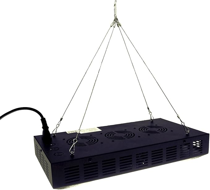 HQRP 14W 225 LED Blue + Red Plant Grow Light Panel for Growing Medical Herbs + Hanging Kit + Coaster