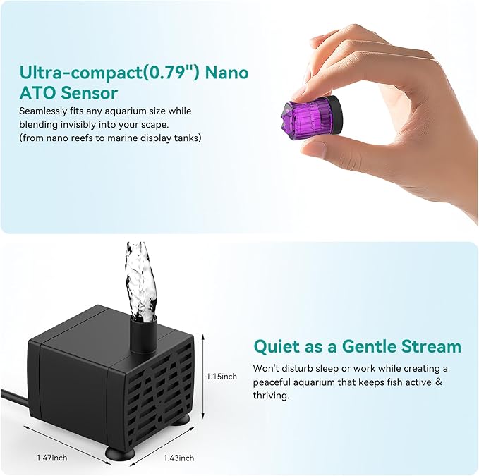 Auto Top Off System ATO Saltwater AquariumWater Top Off System for AquariumReef Tank＆Fish Tank- Purple