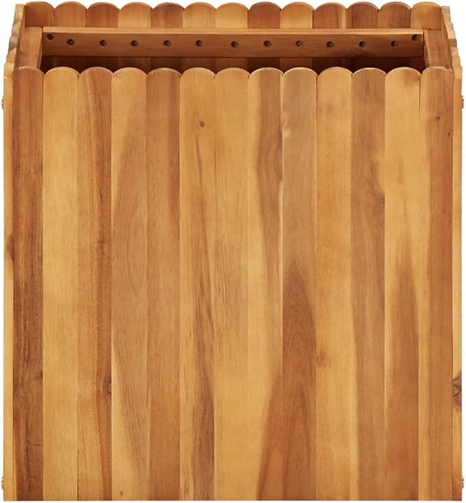 Outdoor Wooden Raised Garden Bed Planter Wood Planter Box Outdoor Flower Bed Boxes for Vegetable Flower Herb Gardening 19.6x11.8x19.6 Solid Acacia Wood