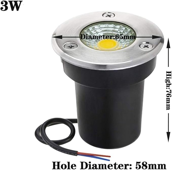 4-Pack 3W LED Underground Spot Lights - IP67 Waterproof Landscape Lighting for Garden Pathway Natural Light 110V/12V