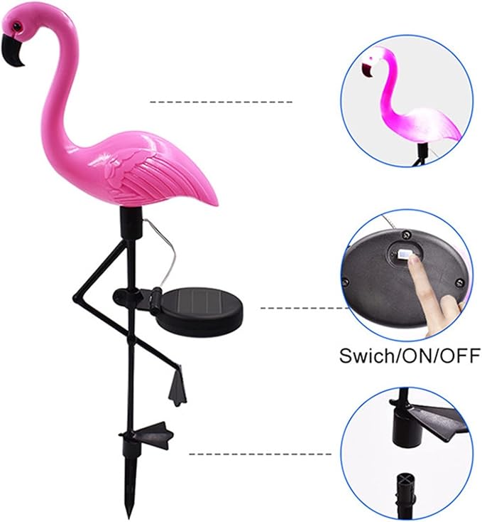Plant Growing Lamps LED Solar Flamingo Garden Light Simulated Lawn Lamp Waterproof Solar Led Lights Outdoor for Garden Patio Decoration Lighting