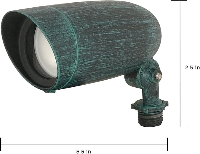 Nuvo Lighting SF76/655 One Light PAR16 120 Volt Die Cast Aluminum Durable Outdoor Landscape Security Lighting Flood Anique Verdi 6-Inch