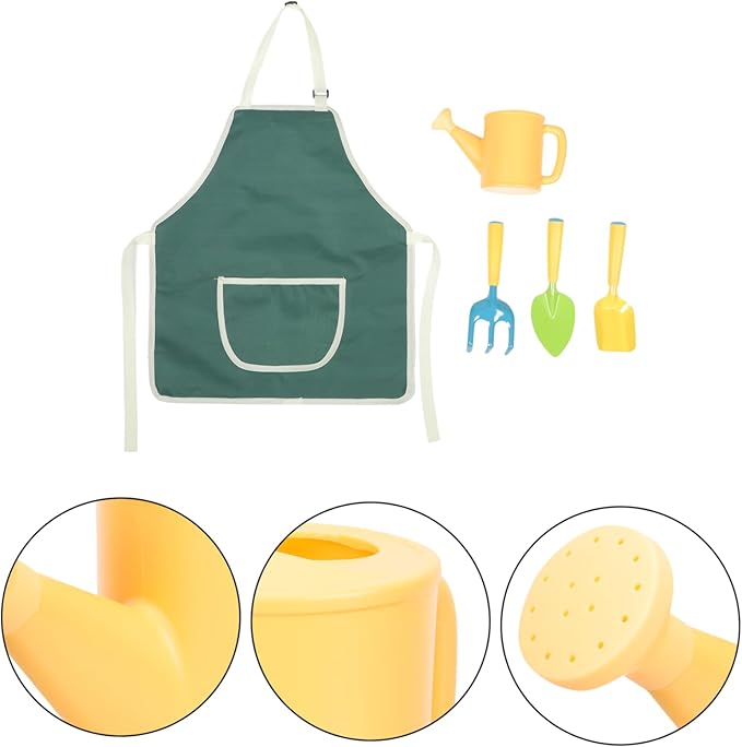 HANABASS Children's Mini Garden Tool Set 5-Piece Loosening Shovel Rake Watering Can Perfect for Planting and Bonsai