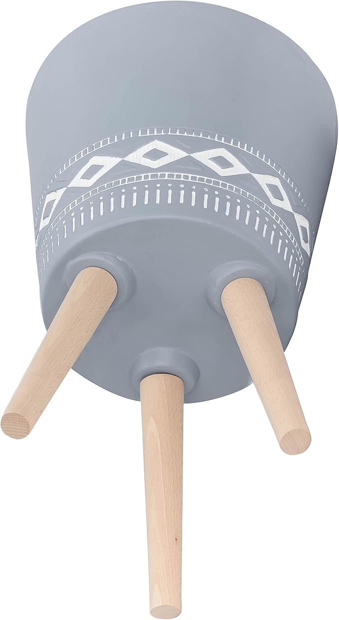 S2 1012 Diamond Planter W Wood Legs Gray (KD)