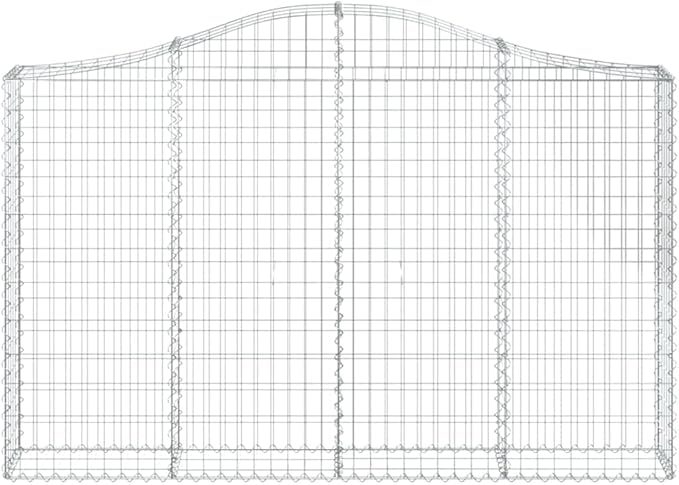 Galvanized Gabion Basket Set of 2 Silver Metal Raised Garden Bed 78.7 x 78.7 x 55.1 in Outdoor Planter for Stone Fence Patio Terrace