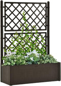 Garden Raised Bed PlanterGarden BedGalvanized Raised Garden BedPlanter Raised bedsGalvanized Planterwith Trellis and Self Watering System Mocha