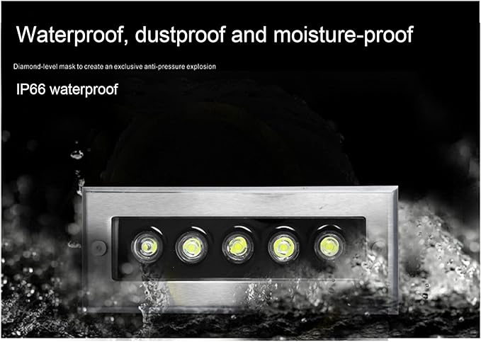 Outdoor LED Underground Light Rectangular Ground Light AC85-110V Embedded Spotlight IP66 Waterproof for Garden Driveway Deck Patio Step Stair Landscape Light