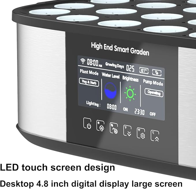 21 Pods Hydroponics Growing System Smart Herb Garden Kit Hydroponics Growing System Indoor Garden A &amp WiFi Control Self-Managed Nurturing &amp Watering for Home Kitchen