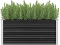 SKM Garden Raised Bed Garden Raised Bed Anthracite 39.4x15.7x17.7 Galvanized Steel