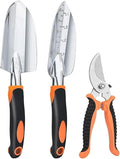 Mini Garden Tool Set 3 Piece Set Practical Shovel Scissors Multifunction Hand Tools Gardening Cultivation Supplies(Orange)