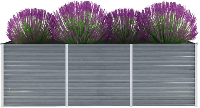 Garden Raised PlanterGarden BedGalvanized Raised Garden BedPlanter Raised bedsGalvanized PlanterBed Galvanized Steel 94.5x31.5x31.3 Gray