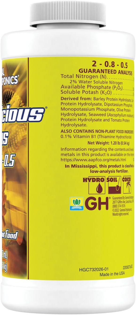 General Hydroponics Floralicious Plus Vitality Plant Food 2-0.8-0.5 16.oz.