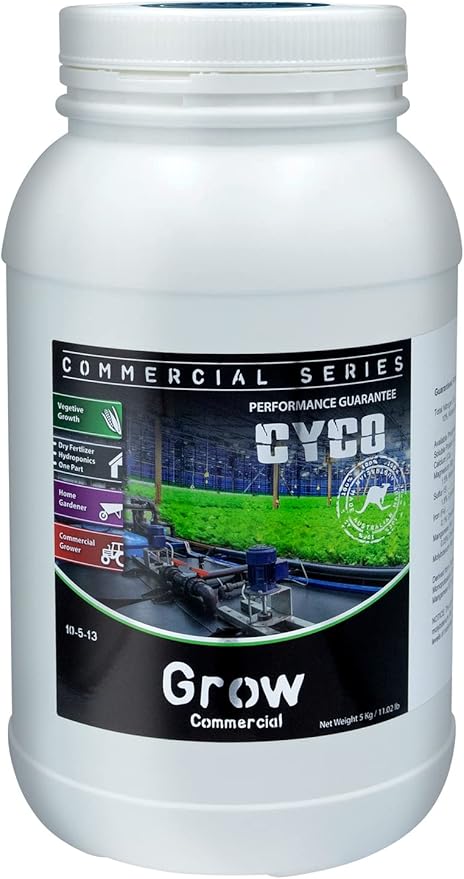 CYCO Commercial Series Grow One-Part Micronized Powder Fertilizer for Hydroponic and Soil Applications 5 Kg.