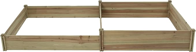 LuxenHome Wood 2 Section Raised Garden Bed 106 Inch Raised Garden Bed Fir Wood Planting Bed Solid Wood for Vegetable Flower Herbfor Outdoor Lawn Yard Patio Use